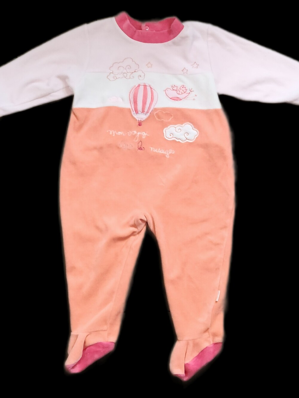 #IC5 Baby One-Piece Footed Sleepwear in Peach & Pink